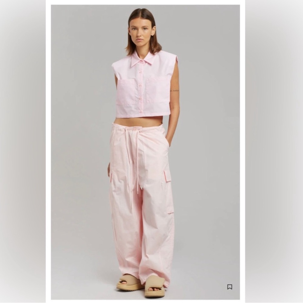 THE FRANKIE SHOP- JENNA CARGO JOGGERS - PINK COTTON BAGGY XS/small